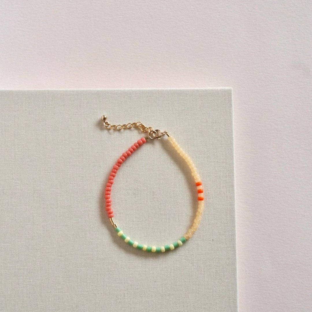 Bracelet Lente | chai latte, green, dusty rose