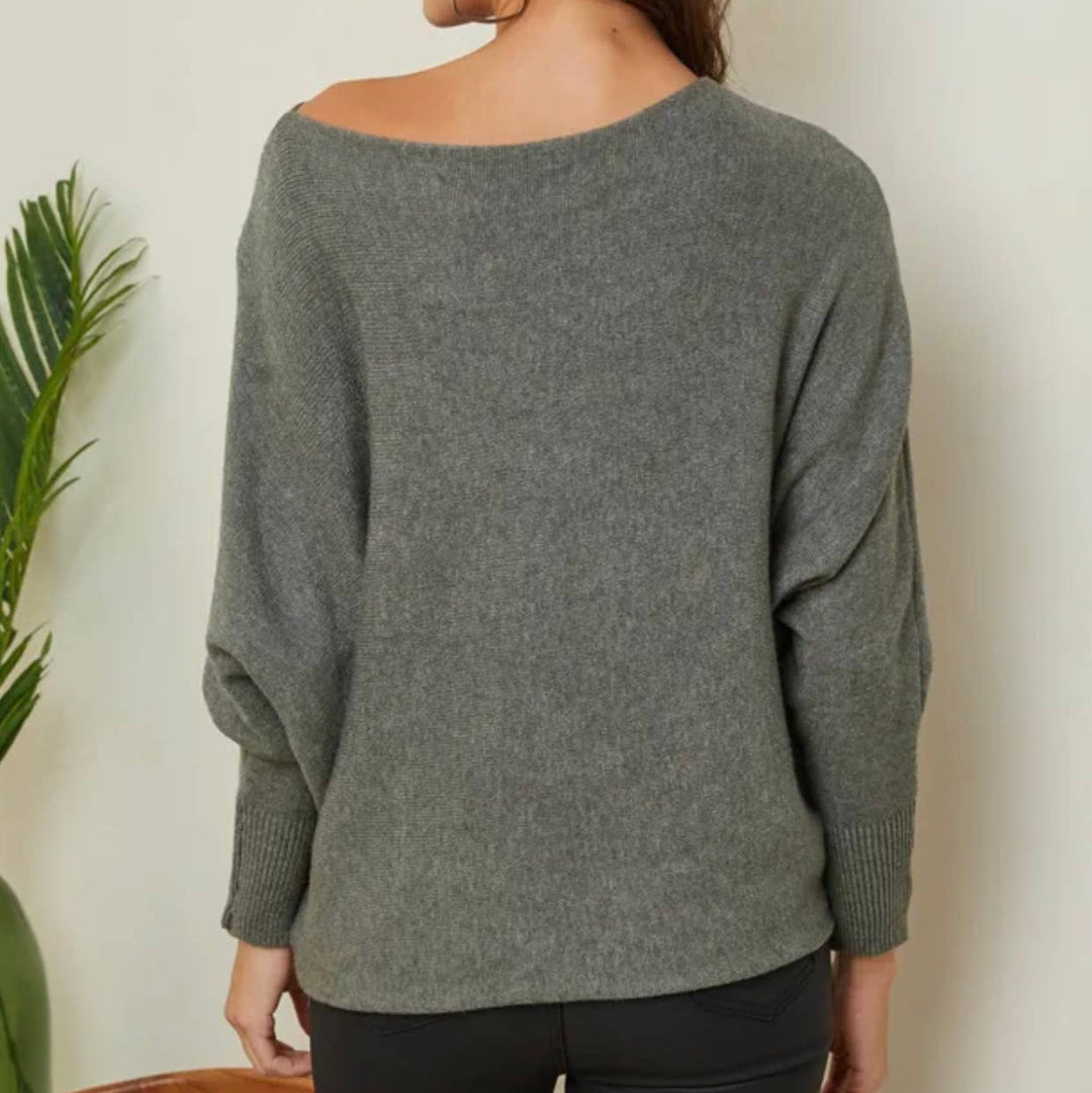 Pullover mit Fledermausärmeln | mustard