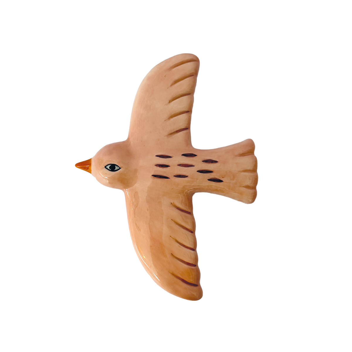 Wanddekoration Vogel gross | apricot