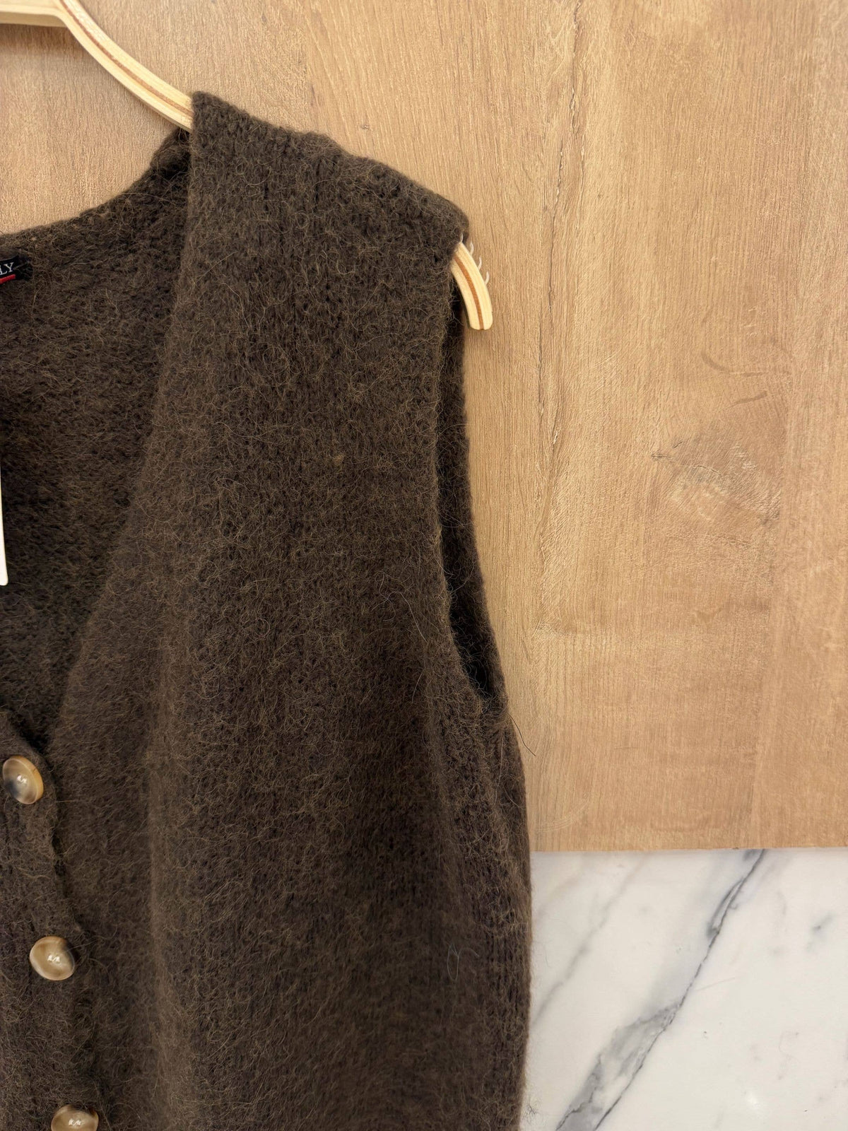 Alpaca wool vest | choco