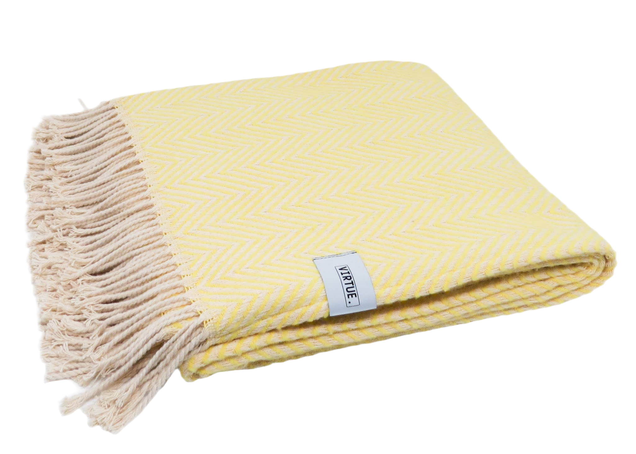 Couverture en coton 130x170cm | jaune beurre