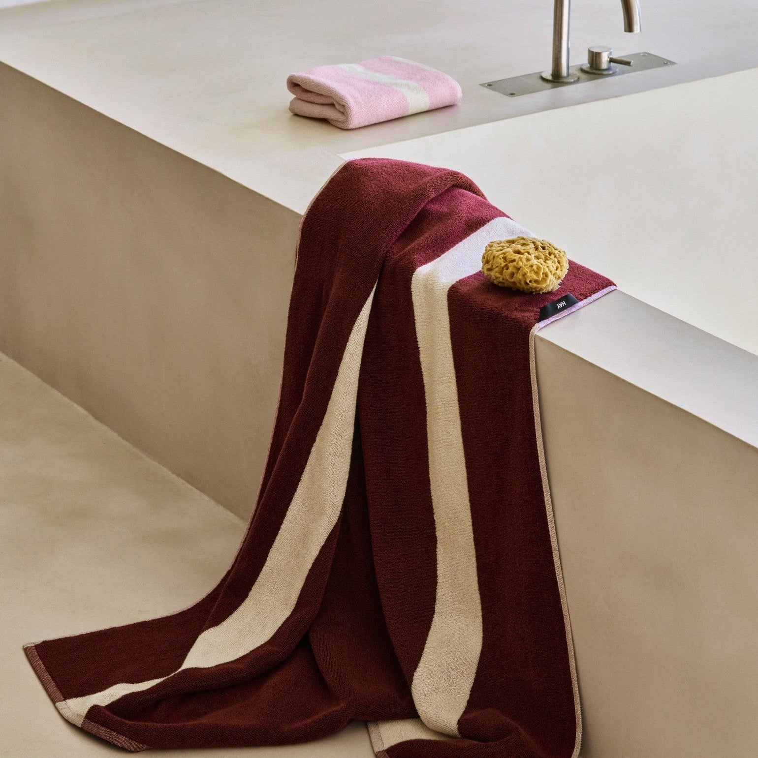 Beach towel Stripe 100x150cm | burgundy