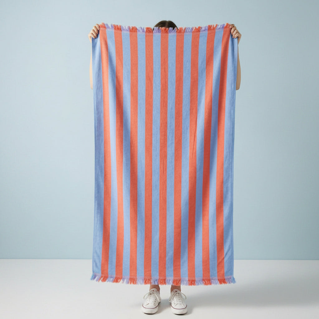 Drap de hammam réversible | baie, lilas, bleu