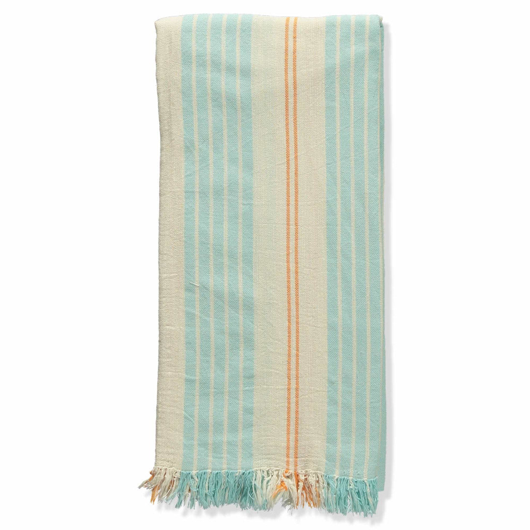 Turkish Towel Rustic | mint & orange