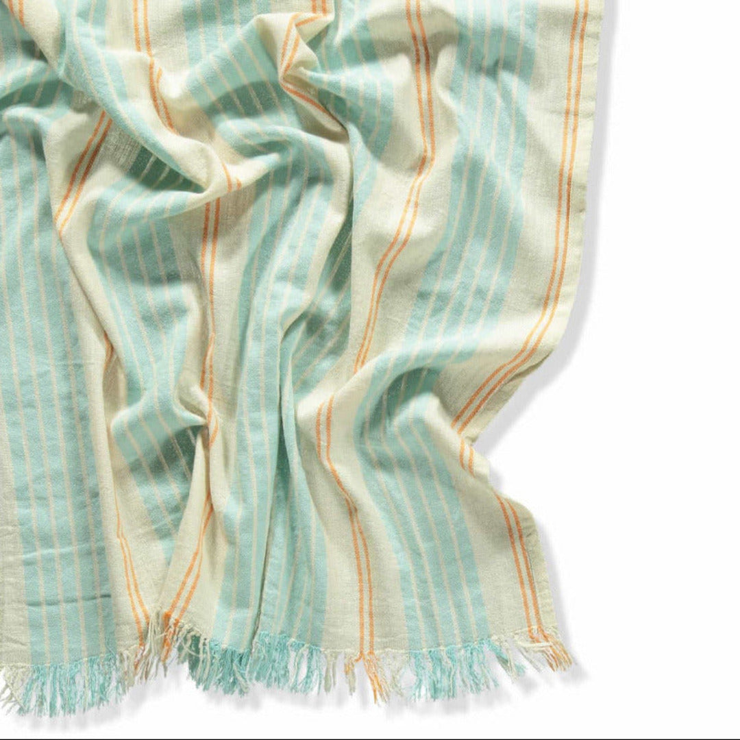 Turkish Towel Rustic | mint & orange