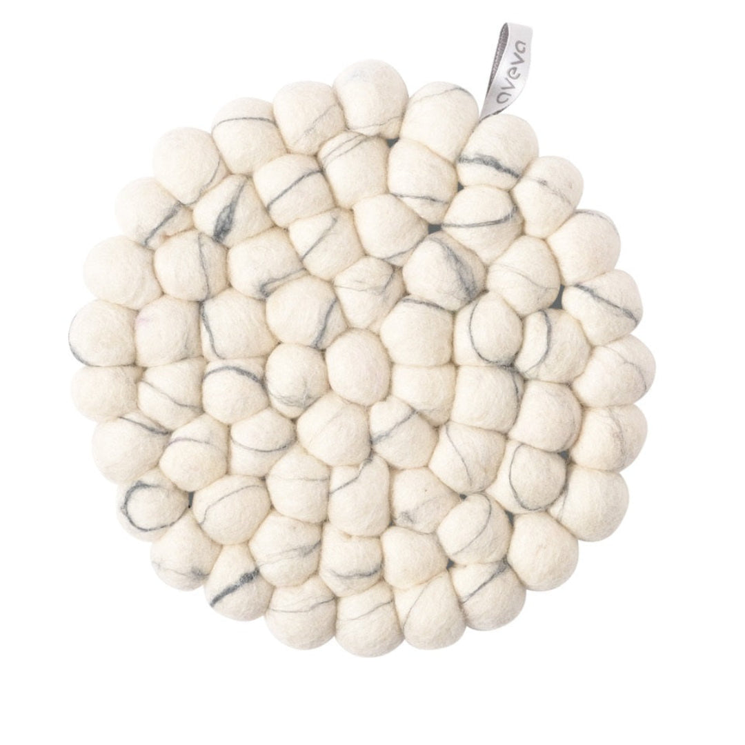 Filz Untersetzer | marble white