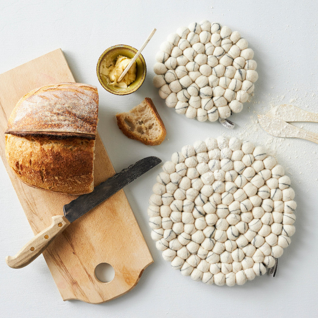 Filz Untersetzer | marble white