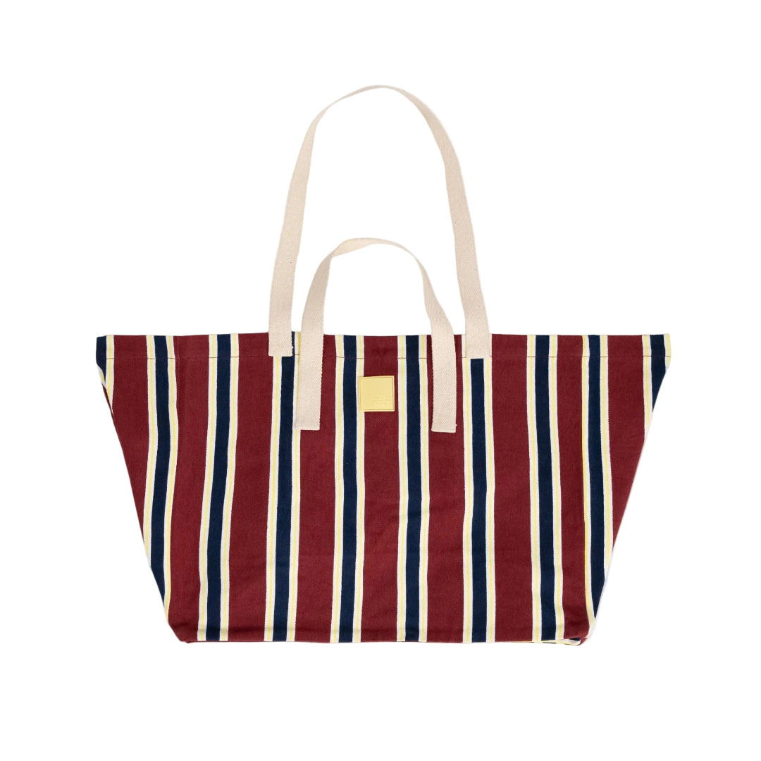 Baumwoll-Shopper | bordeaux gestreift