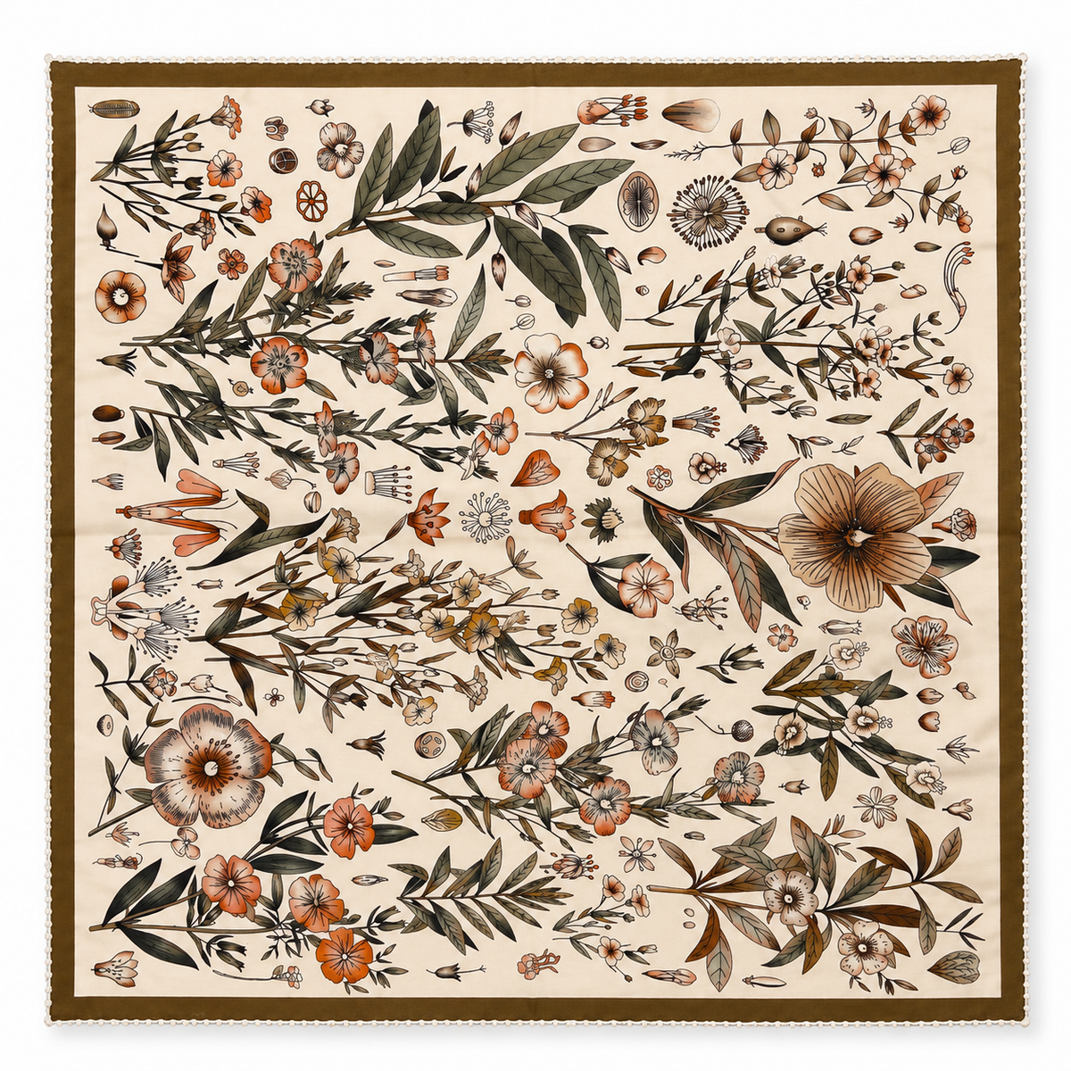 Seidentuch Florals | braun