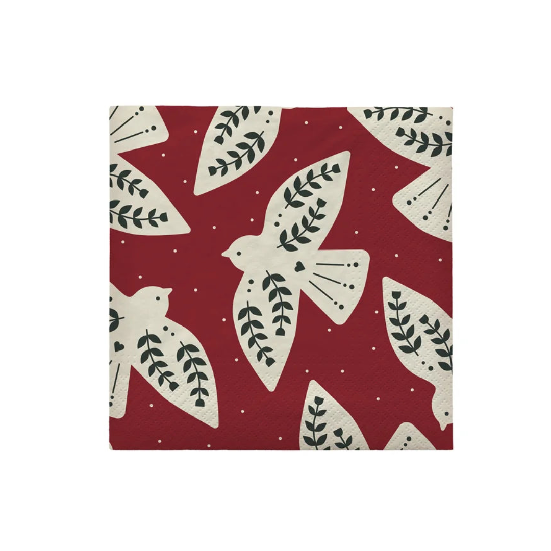 Papier Servietten Birds | burgundy