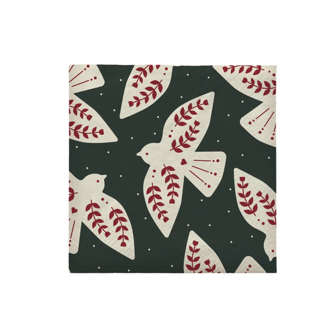 Papier Servietten Birds | grün