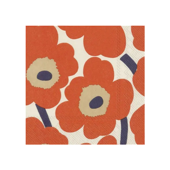 Servietten 2 Grössen | Unikko  cream red