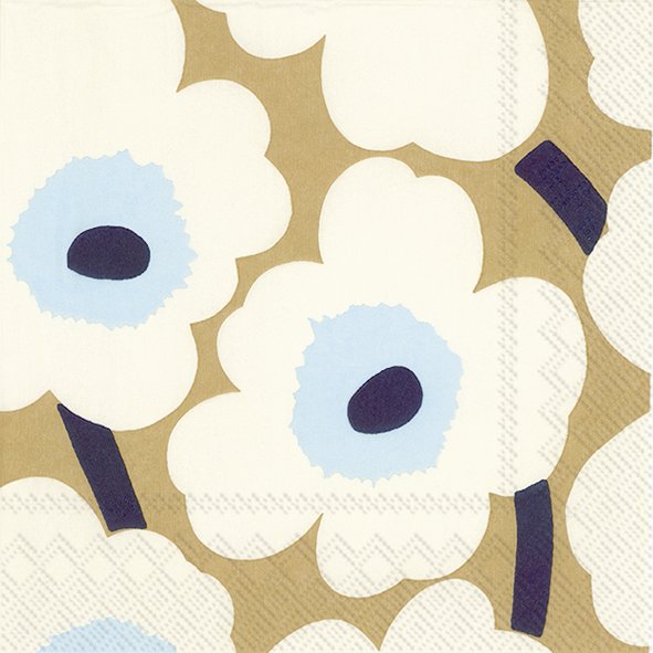 Napkins 2 Sizes | Unikko cream gold