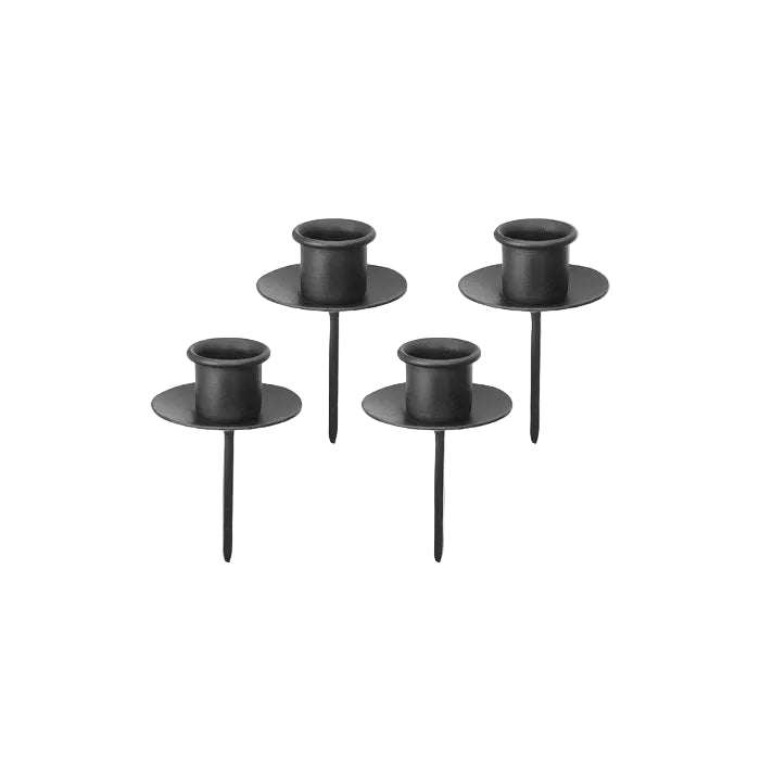 4er Set Kerzenhalter für Stabkerzen | schwarz