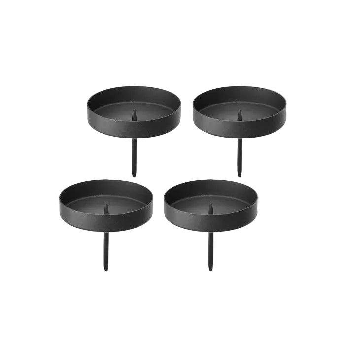 4er Set Kerzenhalter für Blockkerzen | schwarz