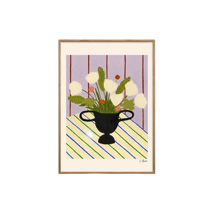 Art Print Flowers on striped Cloth | 40x50cm