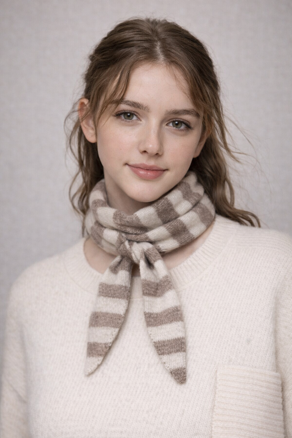 Sophie Scarf Stripes Cashmere | ecru/beige