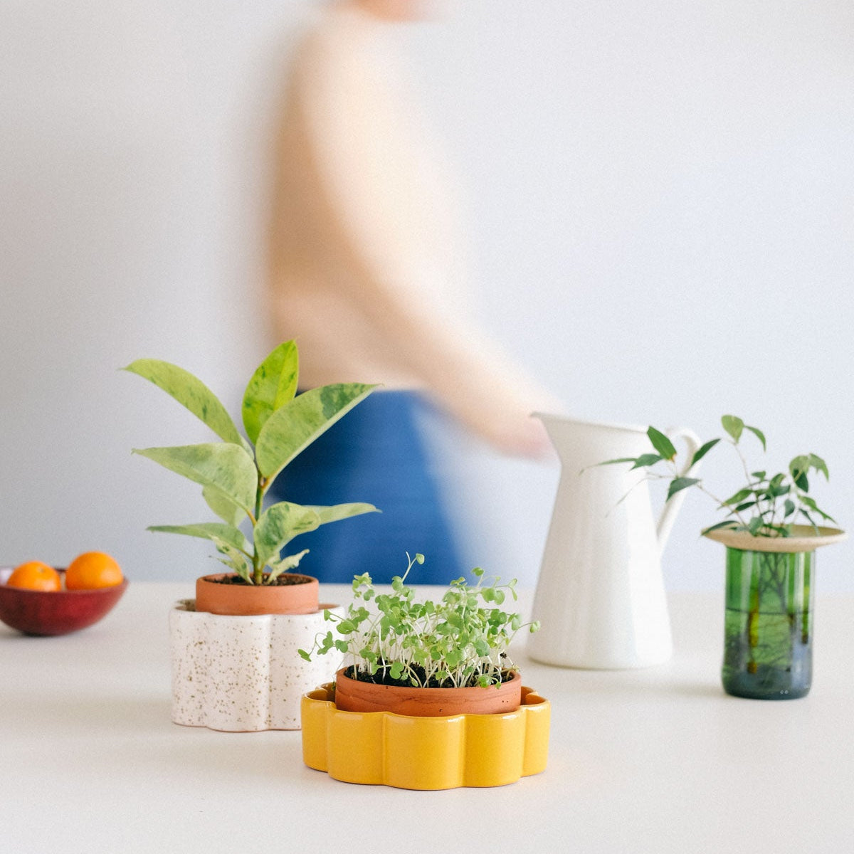 Self-watering Pot Paula M | cream