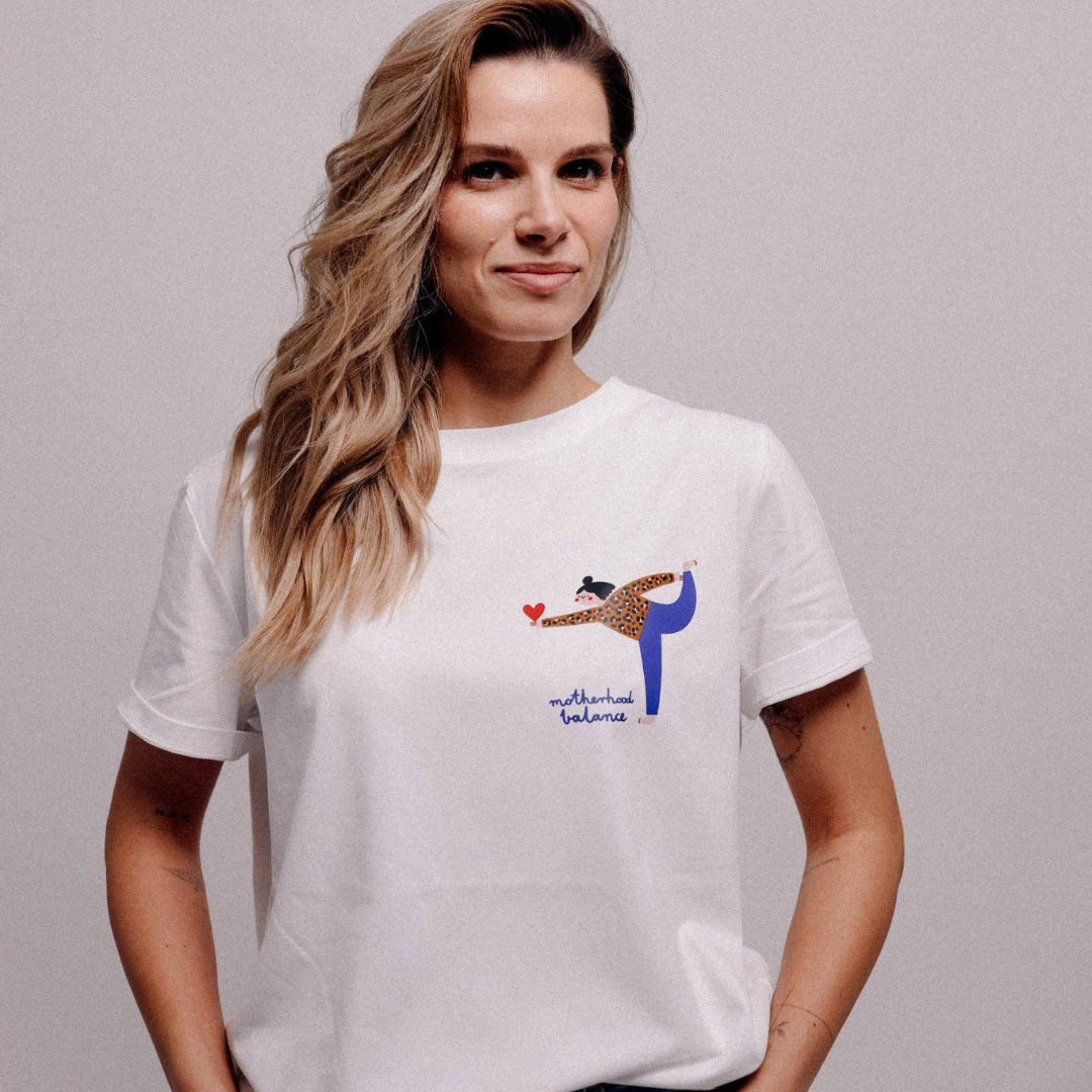 T-Shirt MOTHERHOOD BALANCE | weiss, leo