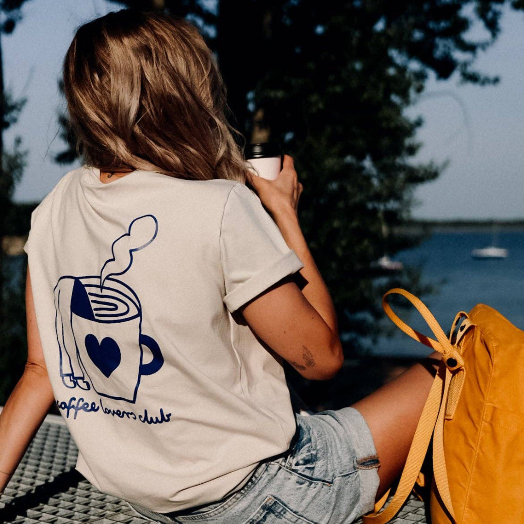 T-Shirt BIG COFFEE LOVER | beige
