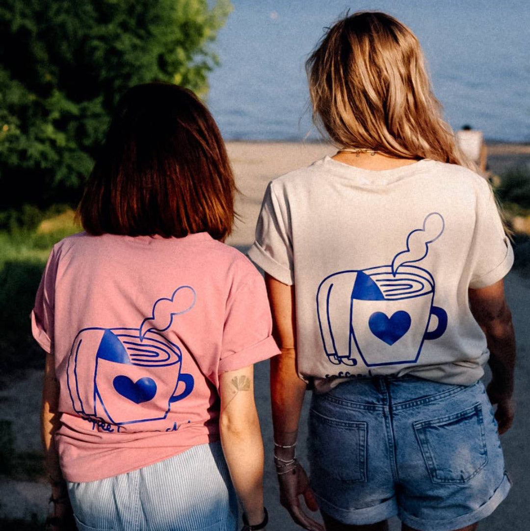 T-Shirt BIG COFFEE LOVER | beige