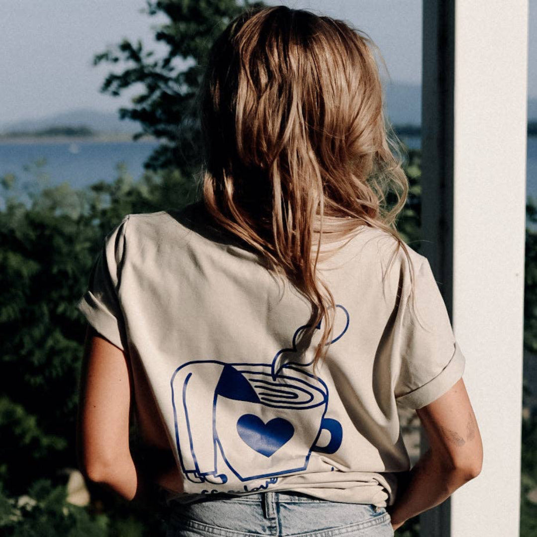 T-Shirt BIG COFFEE LOVER | beige