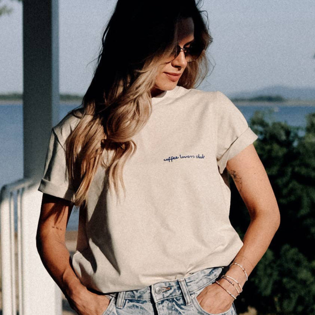 T-Shirt BIG COFFEE LOVER | beige