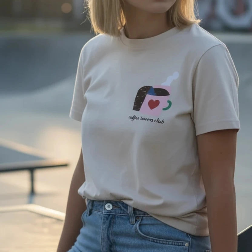 T-Shirt COFFEE LOVERS | creme