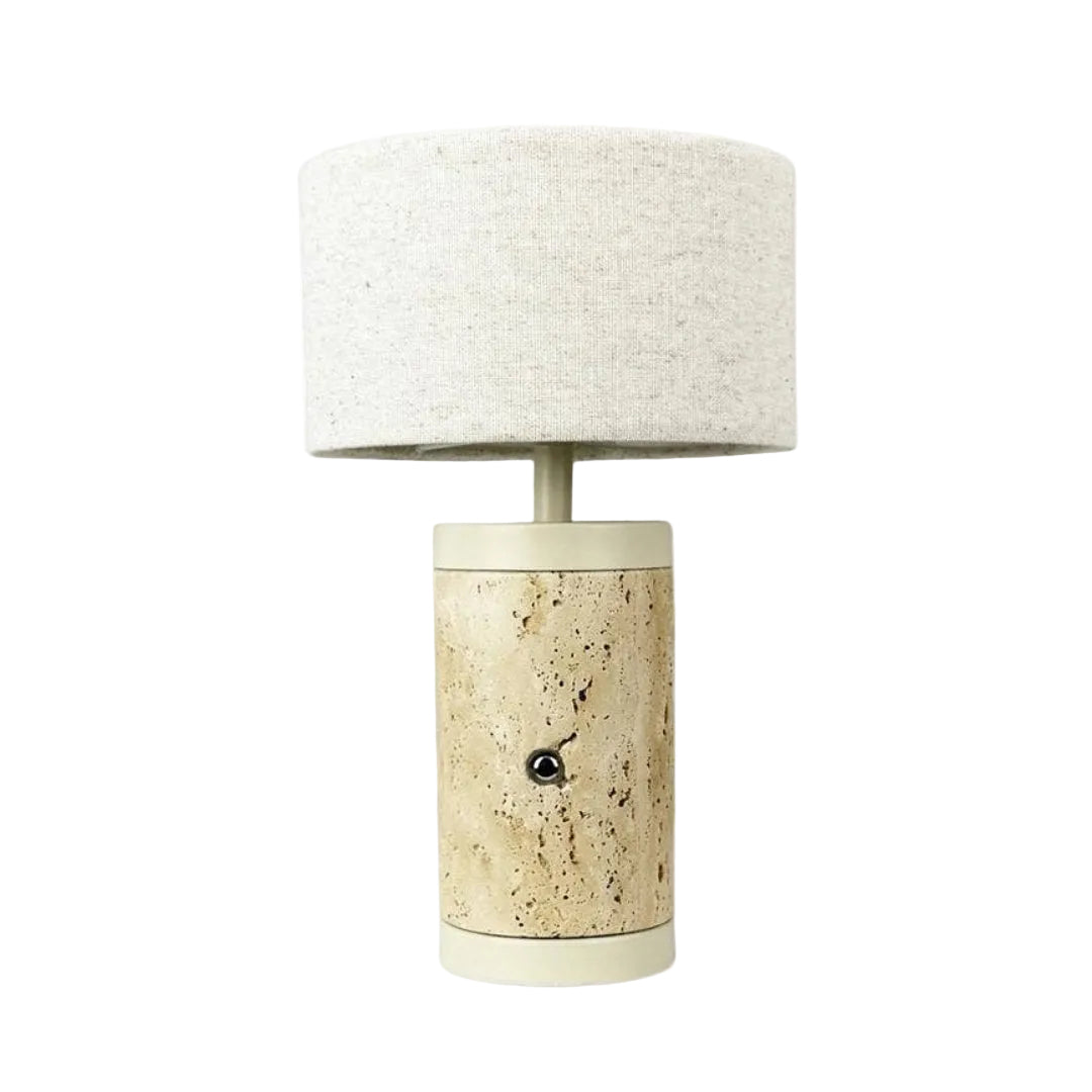 Tischlampe Mellow wiederaufladbar | Travertin