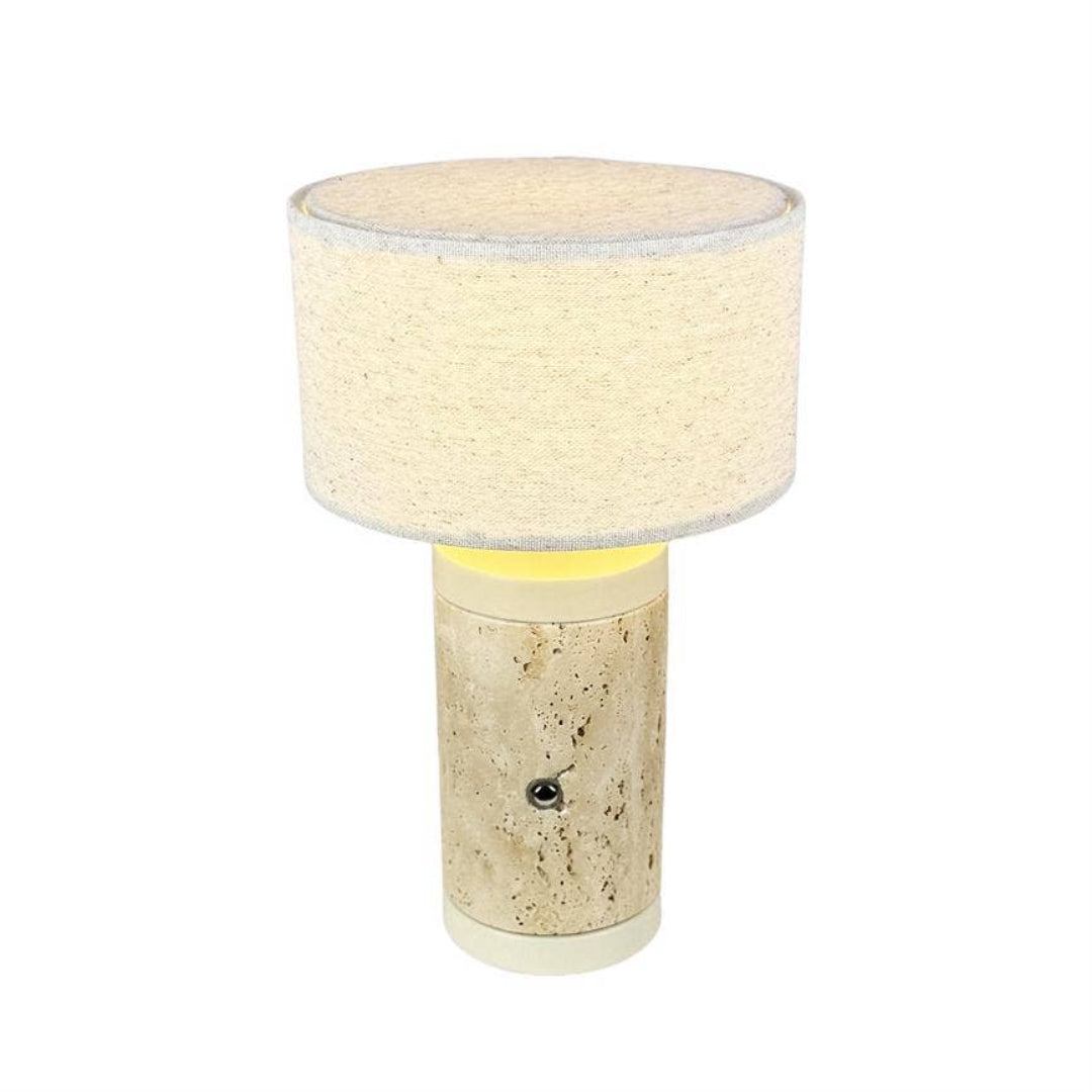 Tischlampe Mellow wiederaufladbar | Travertin