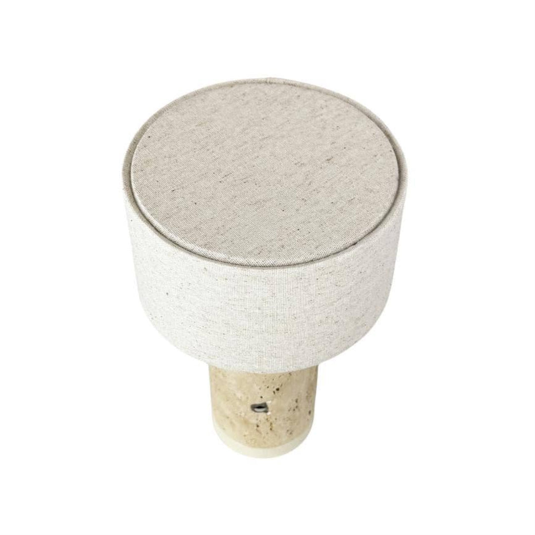 Tischlampe Mellow wiederaufladbar | Travertin