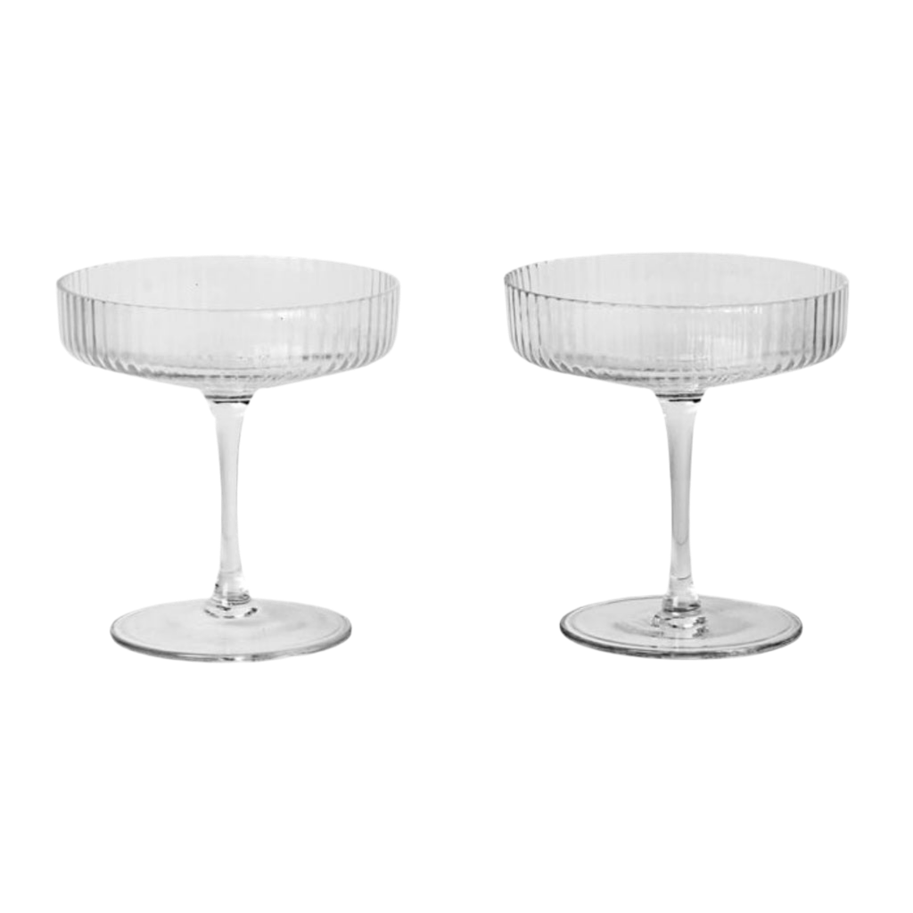 Ripple Champagne Glasses Set of 2 | Clear