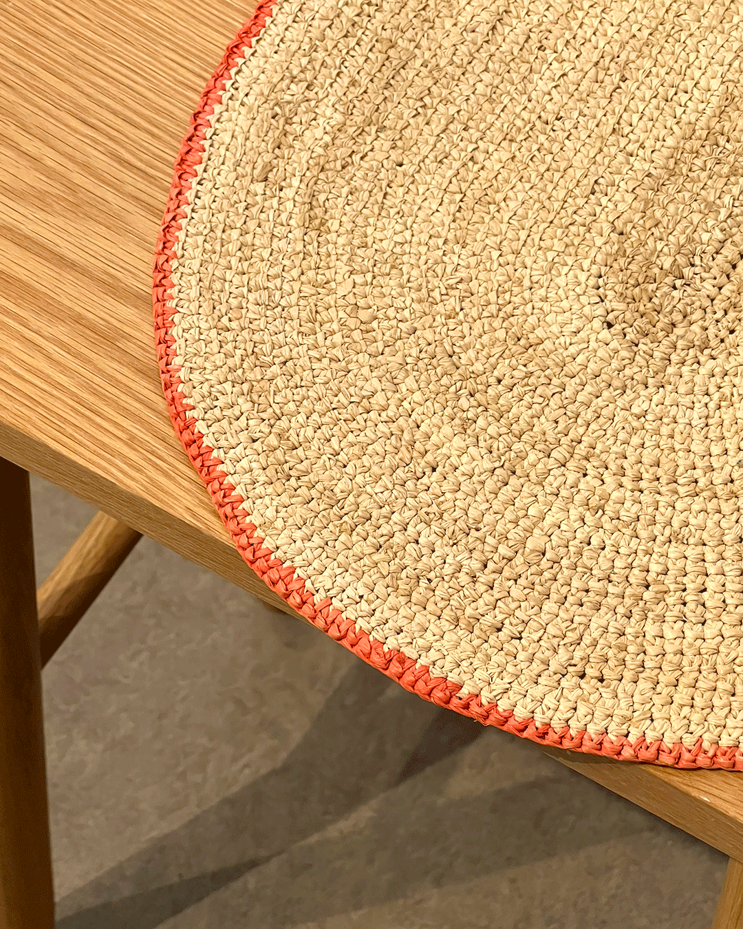 Tischset oval | coral border