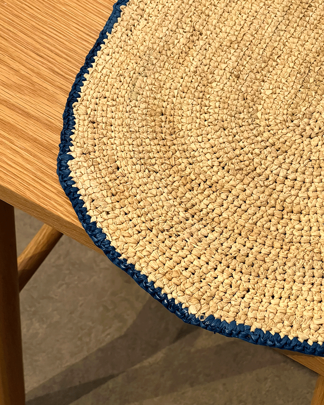 Tischset oval | blue border