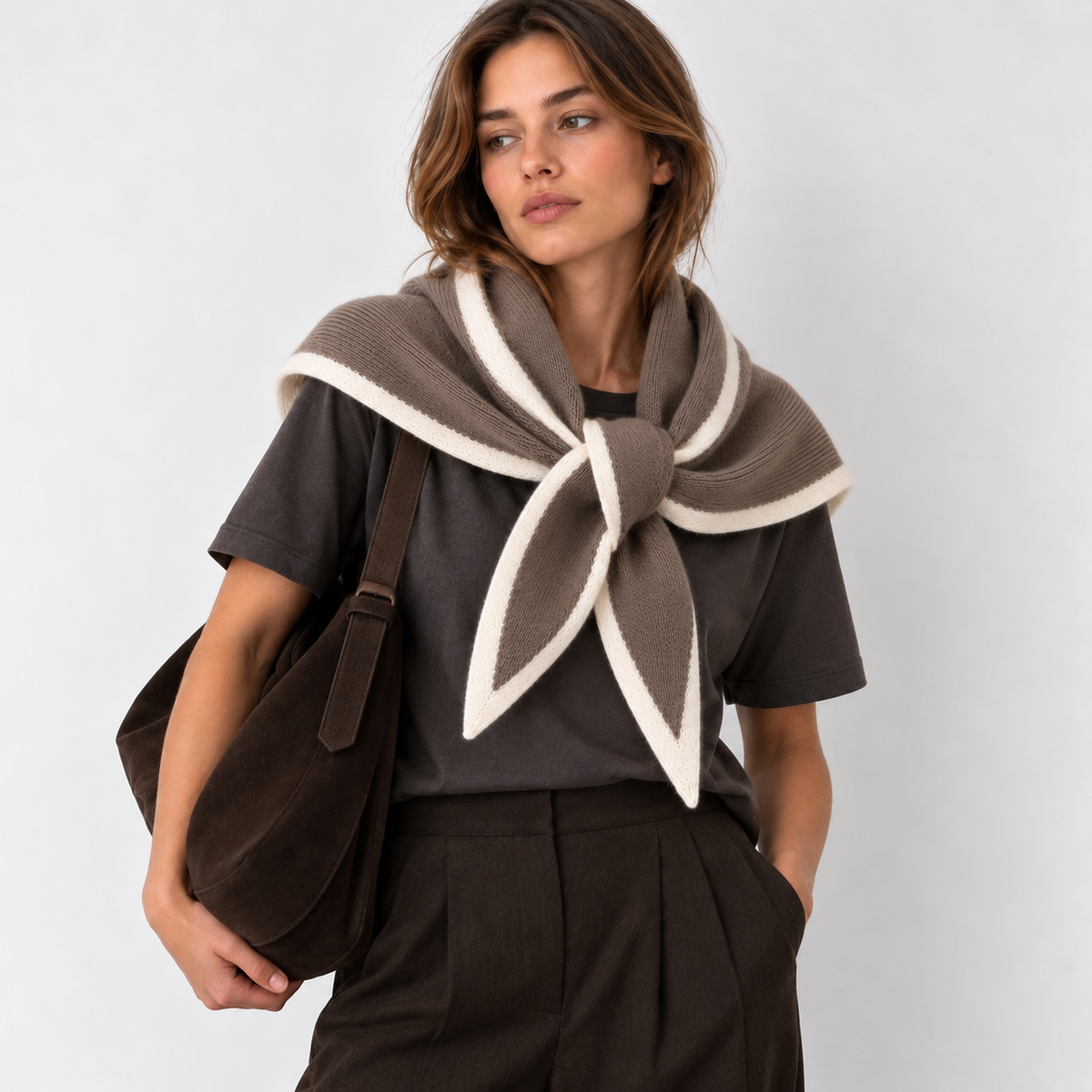 Sophie Scarf XXL Kaschmir Mix | taupe