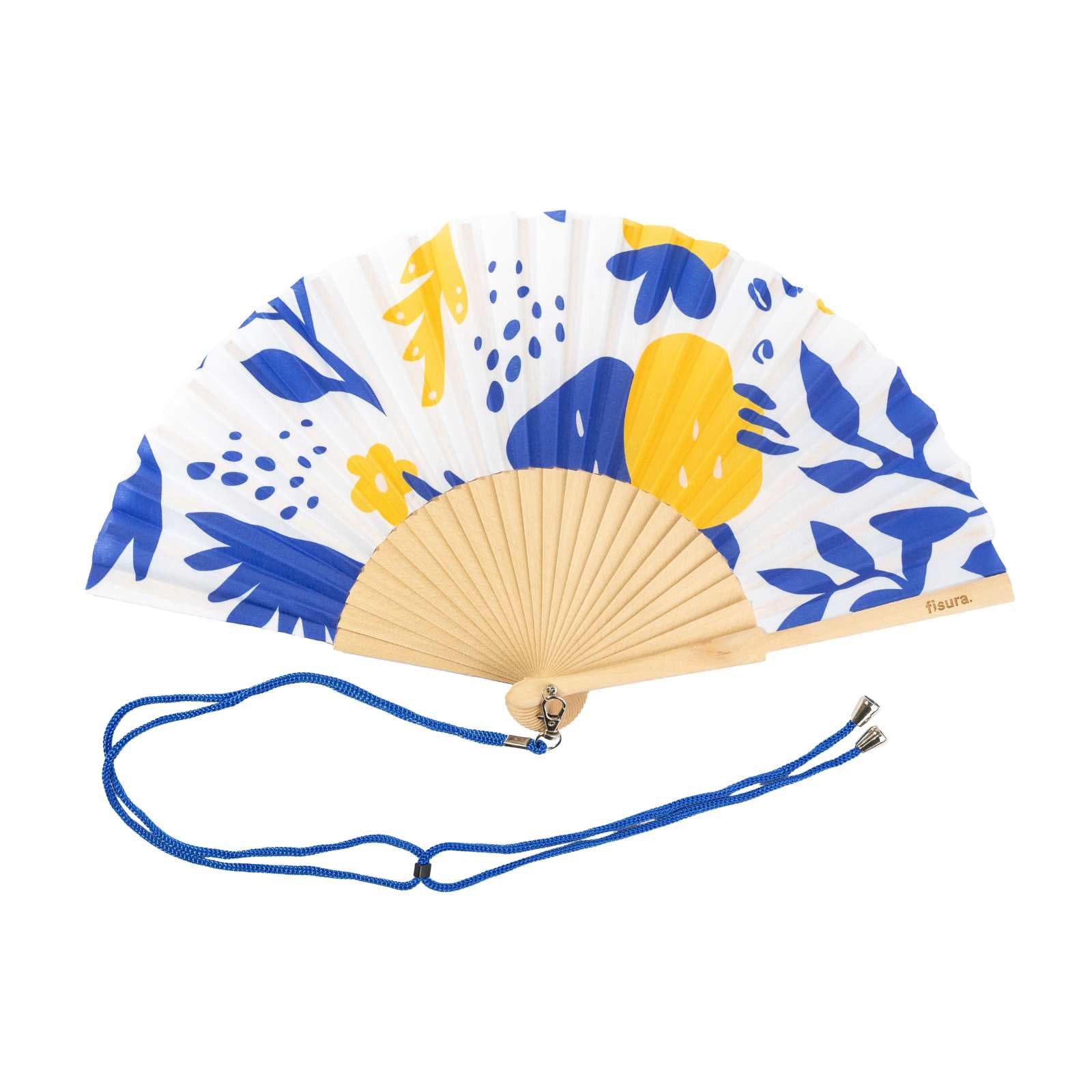 Handfächer | blue & yellow