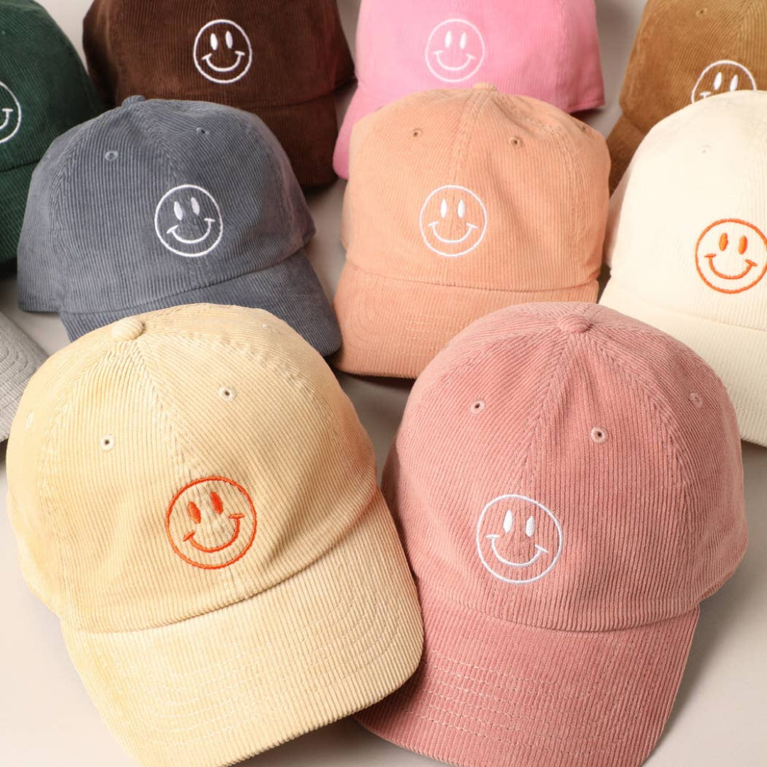 Baseballcap Smiley | dunkei olive cord