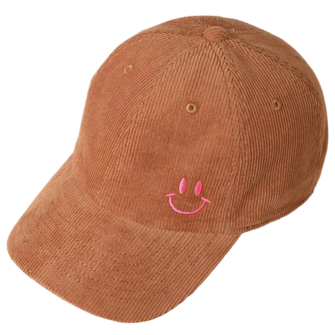 Baseballcap mini Smiley | mokka cord