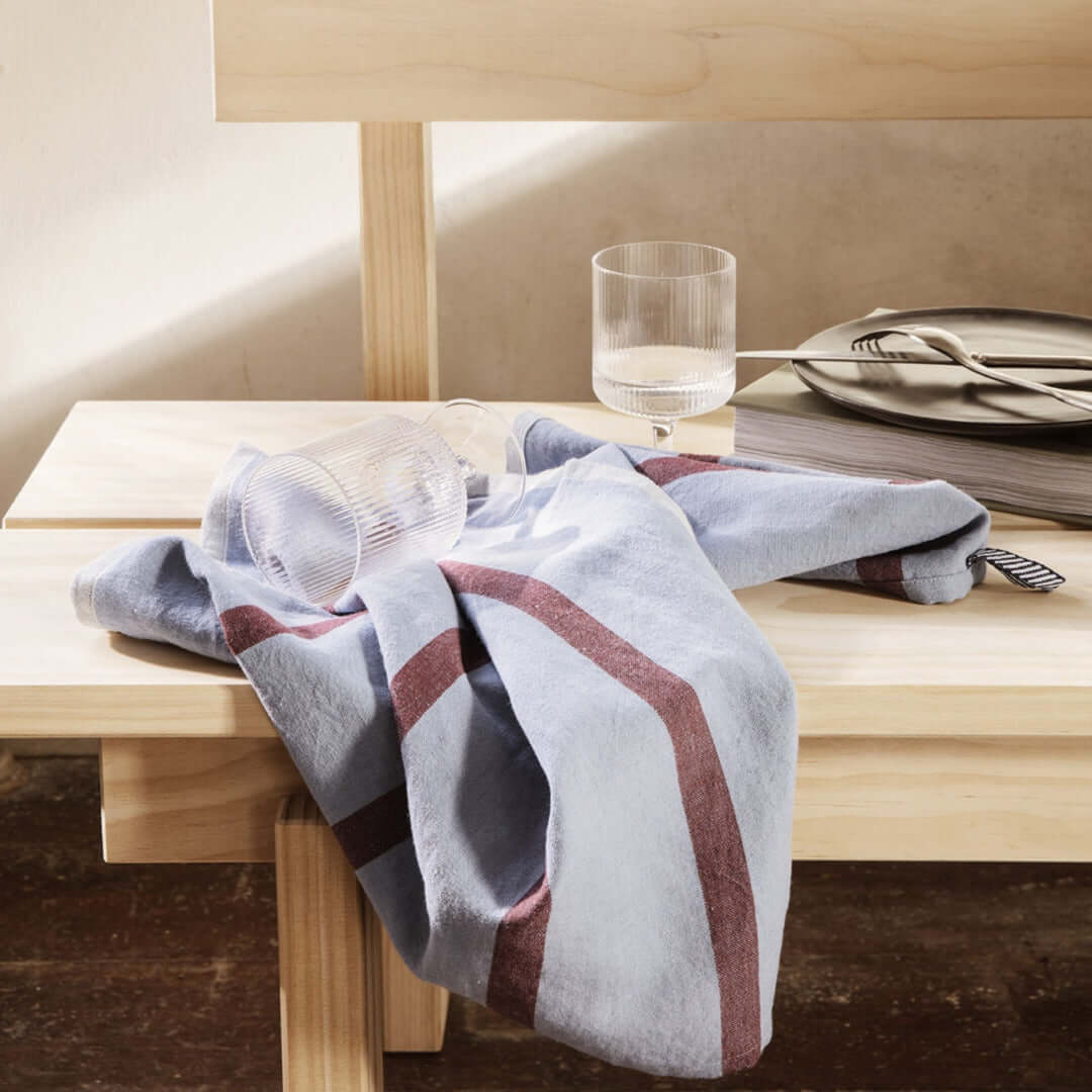 Hale Tea Towel | blue-wine red