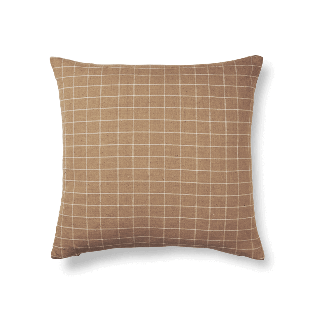 Coussin à carreaux (50x50) | marron