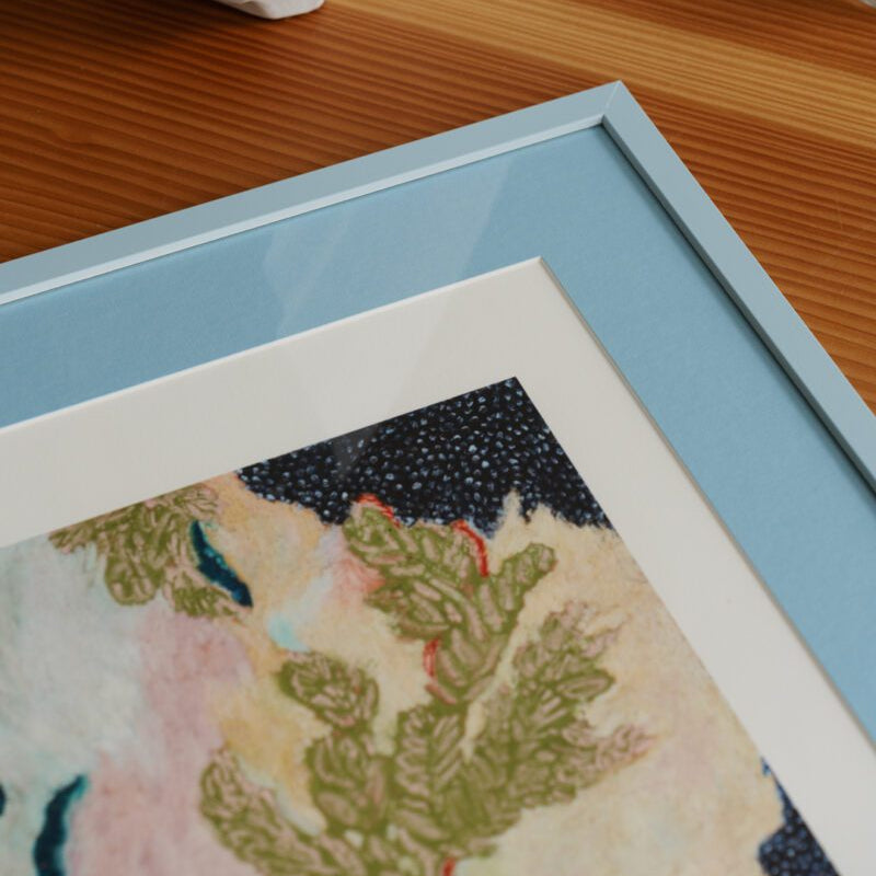 Picture frame (glass) 50x70cm | light blue