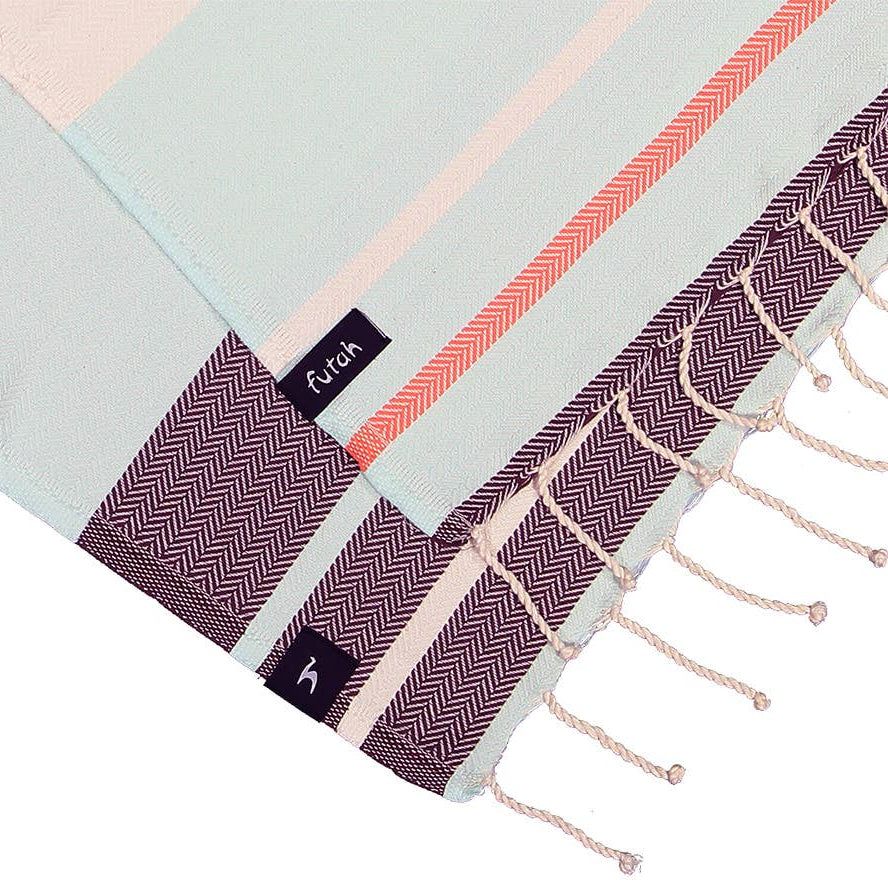 Beach Towel Papua | mint & coral