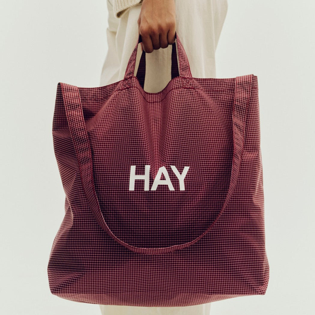 Grid Crossover Bag | burgundy