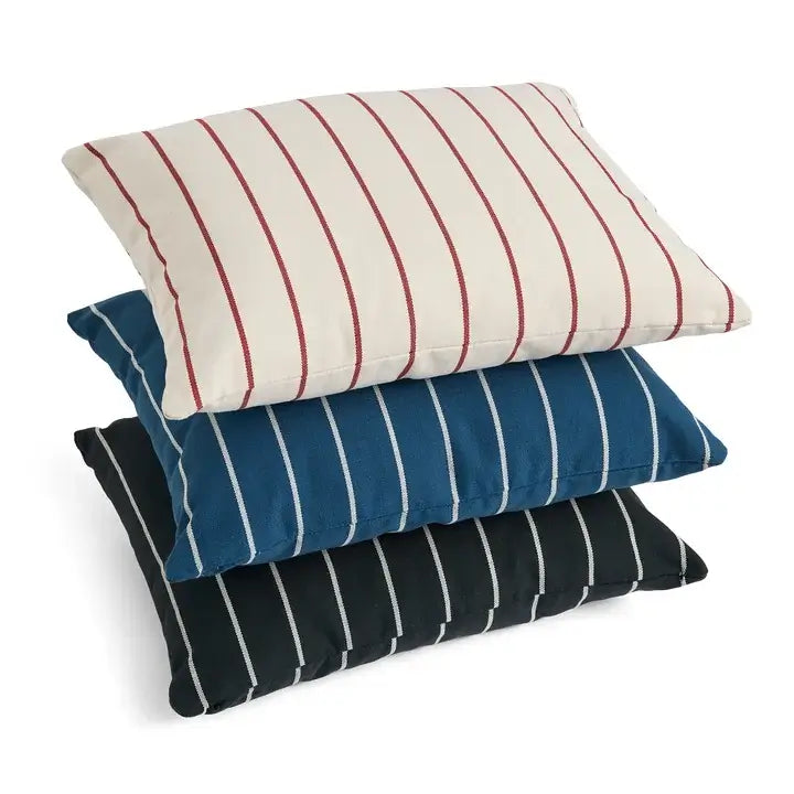Outdoor Market Cushion | beige with red stripes