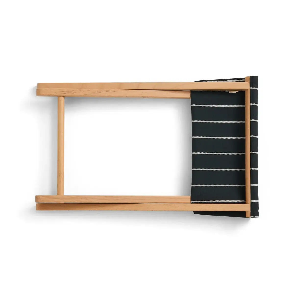 Tabouret pliant de marché d'extérieur | noir à rayures beiges
