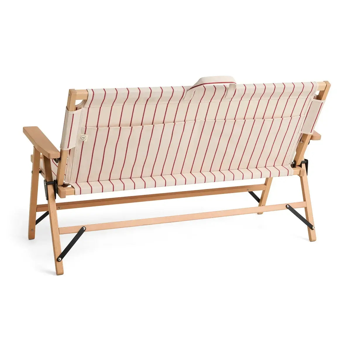 Canapé pliant de marché d'extérieur | beige à rayures rouges