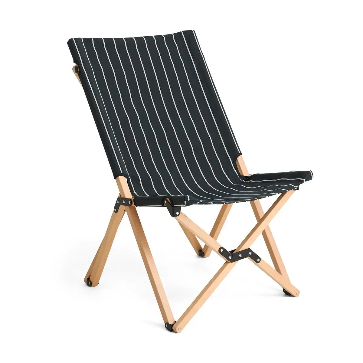Outdoor Market Folding Chair | black with white stripes