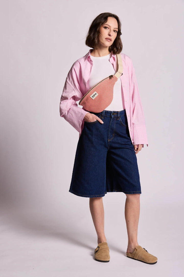 Sac banane Olivia rayé | rouge