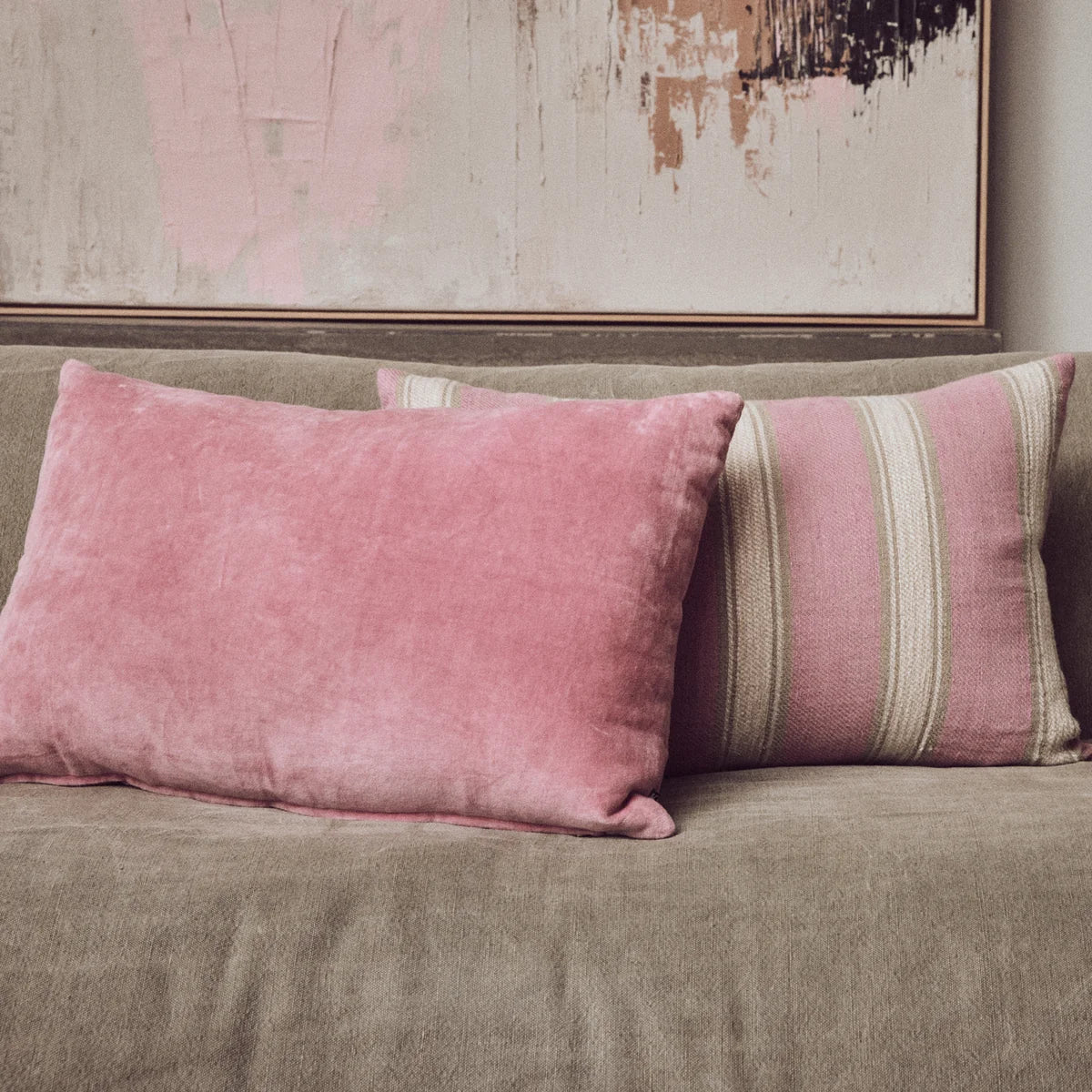Coussin lin 40x60cm | blush