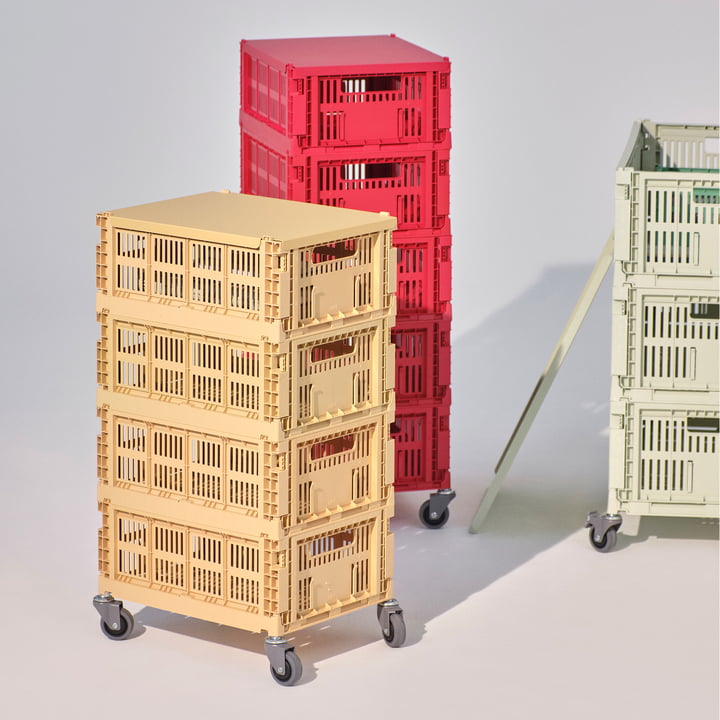 Caisse de rangement Deckel Colour Crate M | blanc cassé
